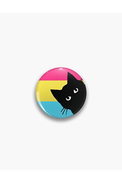 fırsatlar diyarı Gökkuşağı Pansexual Pride Flag Cat Buton Rozet