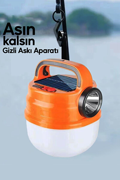 SULED 6 Modlu El Feneri ve Kamp Lambası USB & Solar Şarjlı SMD Led Askılı Taşınabilir Işık