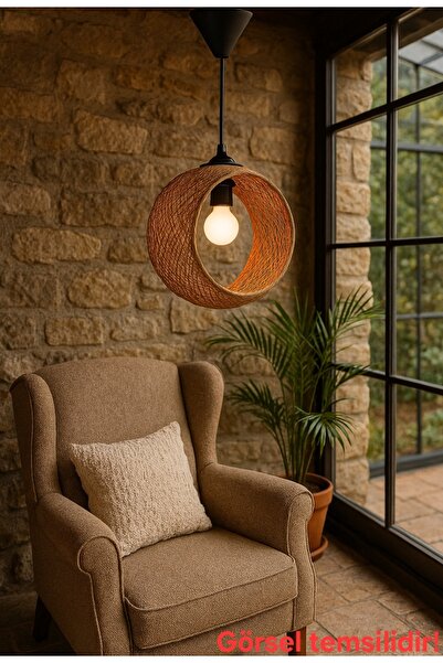 Bozyaka Aydınlatma Alfa Dekoratif Tekli Tavan Hasır Sarkıt Iç Mekan Modern Avize