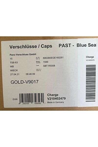 Blue Seal Blueseal® 63 Mm - 10 Adet Konserve Kavanoz Kapak BPA/PVC Içermez. Mavi Conta / Güvenlik Kilitli