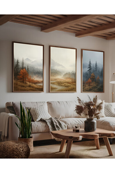 woodsia Set de pictură din lemn MDF cu aspect cadru 3 piese UCMD SET1070