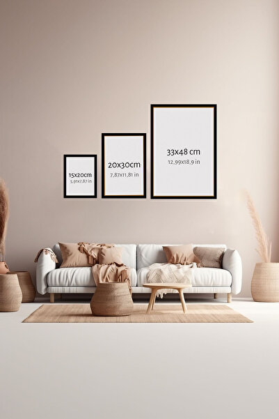 woodsia 3 Parça Çerçeve Görünümlü Ahşap Mdf Tablo Seti UCMD SET1058