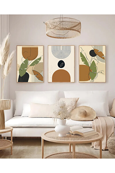 woodsia Set de pictură din lemn MDF cu aspect cadru 3 piese UCMD SET1064