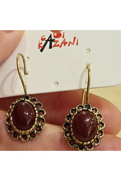 CADI KAZANI Akik Taşlı Küpe Klasik