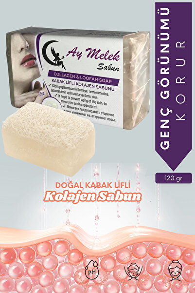 AYMELEK Sabun Doğal Kabak Lifli Kolajen Sabunu