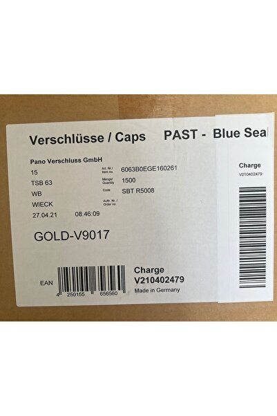 Blue Seal Blueseal ® 63 mm - 1500 Pieces Canning Jar Lid Bpa/Pvc Free. Blue Seal / Safety Locked