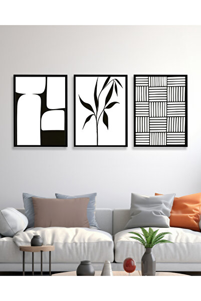 woodsia Set de pictură din lemn MDF cu aspect cadru 3 piese UCMD SET1059