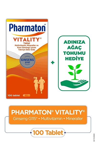 Pharmaton Vitality 100 Tablet + Adınıza Özel Tohum Dikimi Hediye