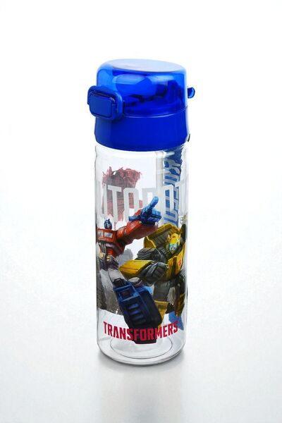 İronika Transformers Licensed Children's Water Bottle with Lockable Lid and Straw 500 ml
