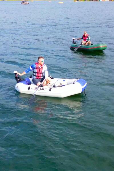 Oslo Fishing Team 2.40mt Mavi Beyaz Şişme Bot Haibo ET-54 Deniz-Göl Bot Seti