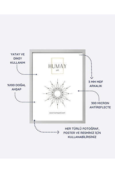Humay Art Ahşap Modern Dekoratif Çerçeve 30x42 Cm iç ölçüsü