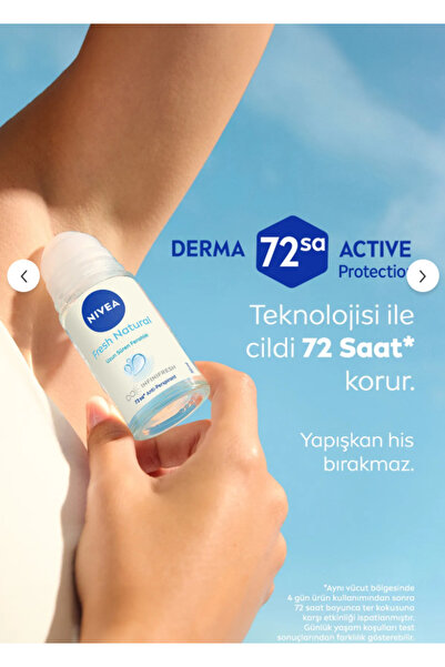 NIVEA Kadın Roll-on Deodorant Fresh Natural 50ml Ve Mini Roll-on Fresh Natural 25ml, 72 Saat Koruma