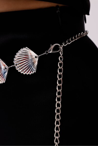Mynoa Women's Waist Chain Chain Belt with Silver/Mussel Accessories Women's Belt