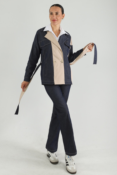 Dedoçe Жіночий короткий джинсовий тренч на щоденному кріпленні