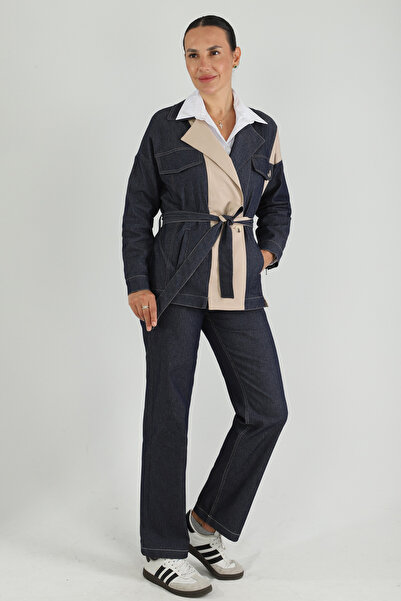 Dedoçe Жіночий короткий джинсовий тренч на щоденному кріпленні