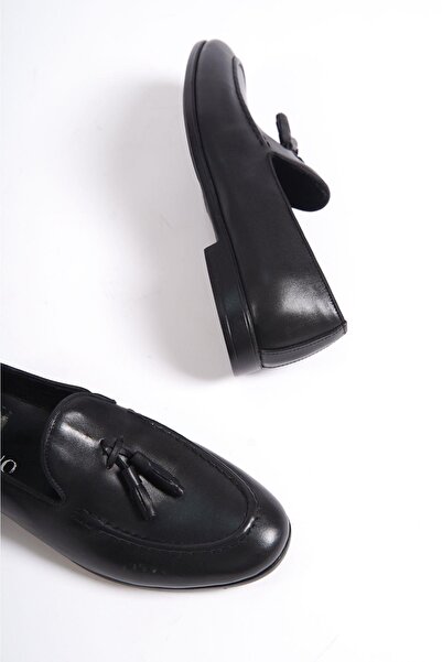 Mubiano Истинска кожа MBKRY102S Мъжки черни мокасини