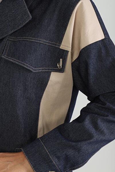 Dedoçe Kadın Günlük Bağlamalı Kısa Denim Trençkot