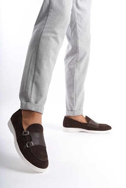 Mubiano Истинска кожа MBKRY105-KH Мъжки пантоф с капси Детайли Кафяв