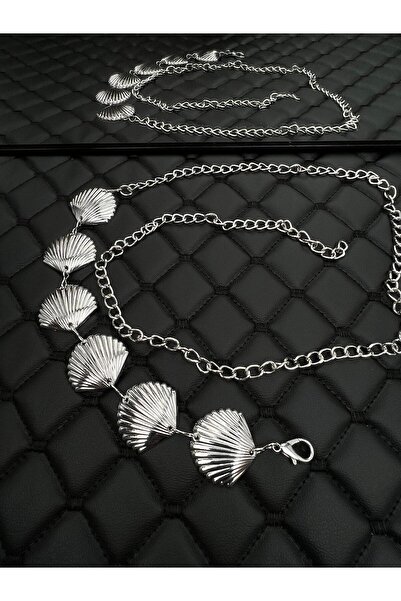 Mynoa Women's Waist Chain Chain Belt with Silver/Mussel Accessories Women's Belt