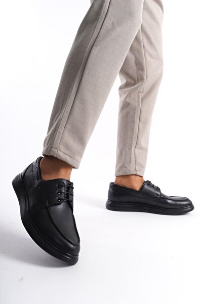 Mubiano MBRGN105-S Черни мъжки мокасини с връзки