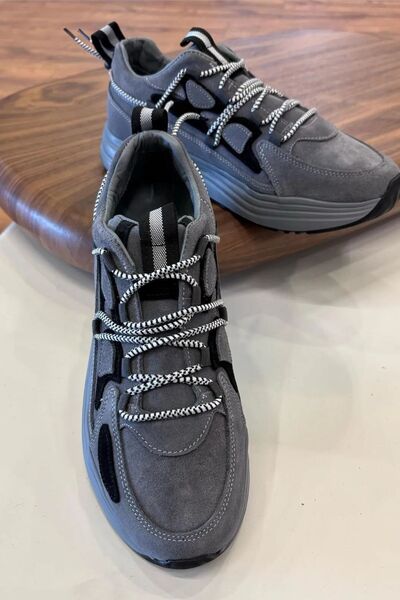 Paulo 1100 FÜME HAKİKİ DERİ ERKEK SNEAKERS