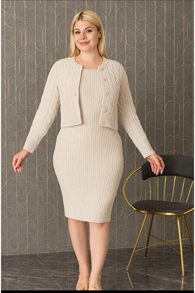 BOZKAYA ÖRME Set dublu jachetă din împletitură de păr