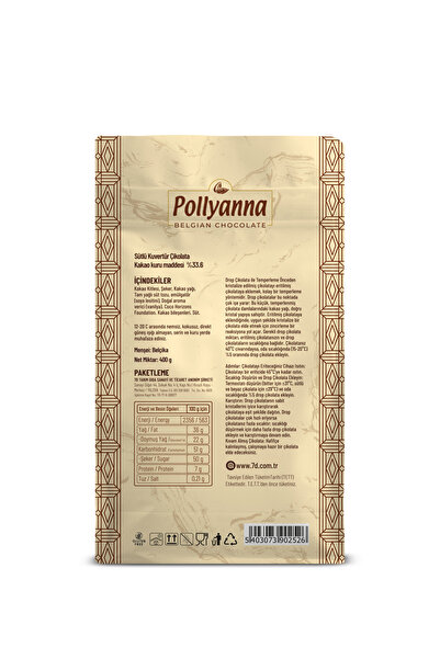 Pollyanna Sütlü Damla Belçika Çikolatası 400 gr