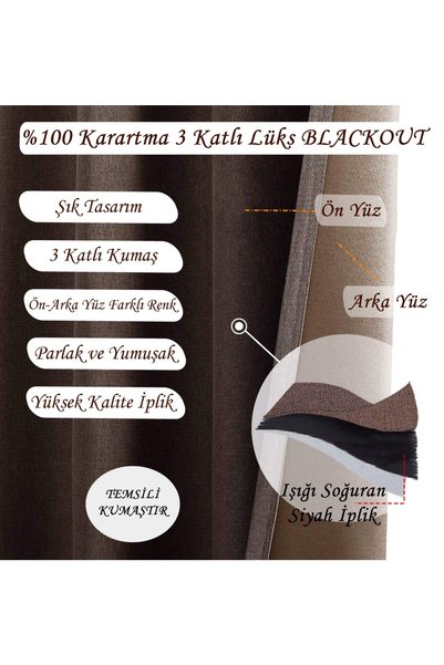 MebelPort Curtain ستارة تعتيم 100% فاخرة مزدوجة التعتيم رمادي مينا مزدوجة الجوانب