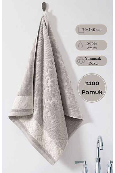 Karna Home Cotton Single Towel Jacquard Carnation Premium Sıbell 70X140Cm