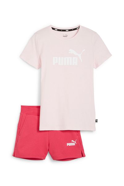 Puma Logo Tee and Shorts Set - Whisp Of Pink
