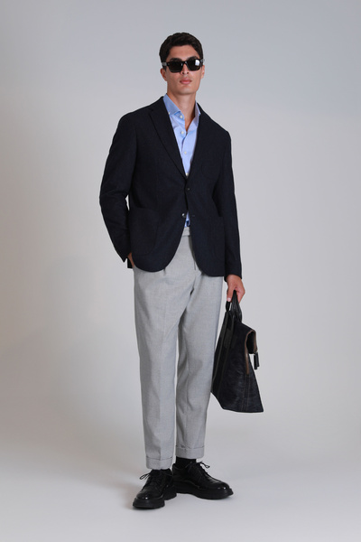 Lufian Men's Slim Fit Navy Blue Dor Sports Blazer Jacket