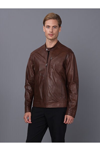 Basics&More سترة بنية للرجال