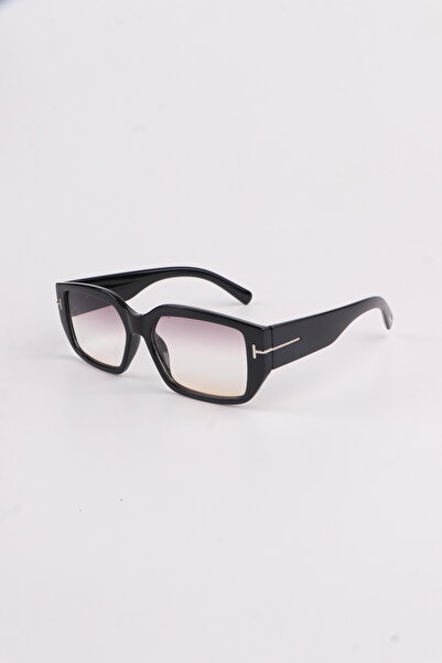 Chunky Frame Caram Vintage Unisex Smoked Rectangular Sunglasses