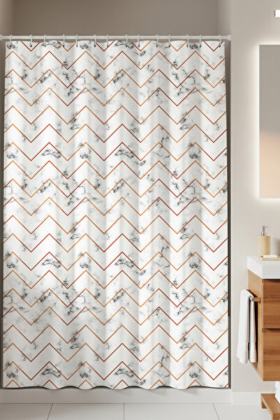 Tropikhome Banyo Perdesi - Tek Kanat Duş Perdesi, Polyester Kumaş Duşakabin P...