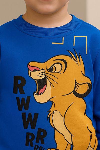KGN GİYİM Boy's Suit Bottom Top Tracksuit Set Lion King