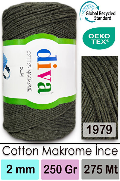 Diva İplik Diva Cotton Makrome Ince 1979 Haki