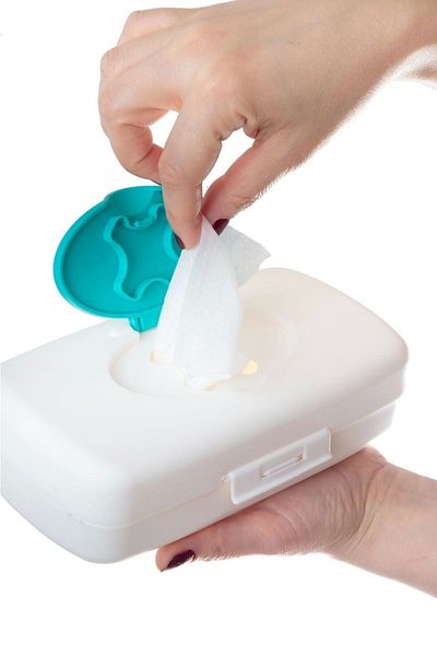 Babyjem Turquoise and White Wet Wipes Box