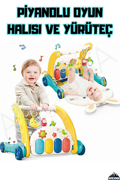 Genel Markalar Oyuncak 2in1 Sesli Işıklı Piyanolu Bebek Yürüteci ve Tavşan De...