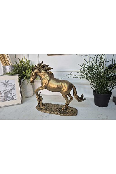 Dekoromi Dekoratif Şaha Kalkan At Heykel Biblo 28X31 CM