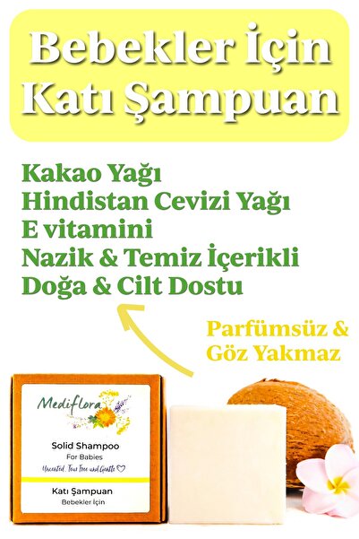 Mediflora Bebekler İçin Katı Şampuan – Doğal, Göz Yakmayan Formül