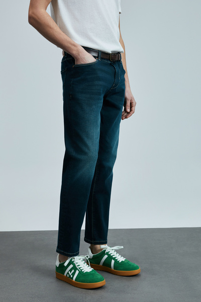 Lufian Pele Smart Jean Men's Trousers Slim Fit Blue