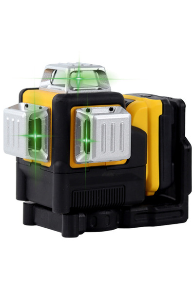 Blasko 4D laser level with 16 green lines, 360°, 2 Li-Ion 21V 5Ah batteries, magnetic holder