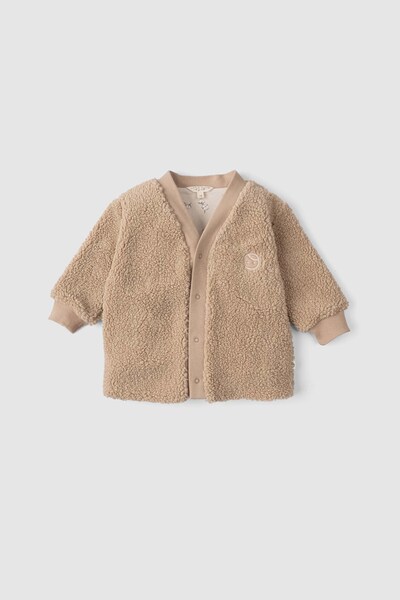 Little Gusto Wellsoft Baby Cardigan Cotton Patterned Beige