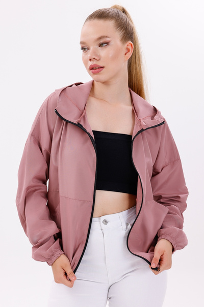 freemen Γυναικείο αδιάβροχο με κουκούλα σε σκόνη και αντιανεμικό oversize - Windbreaker