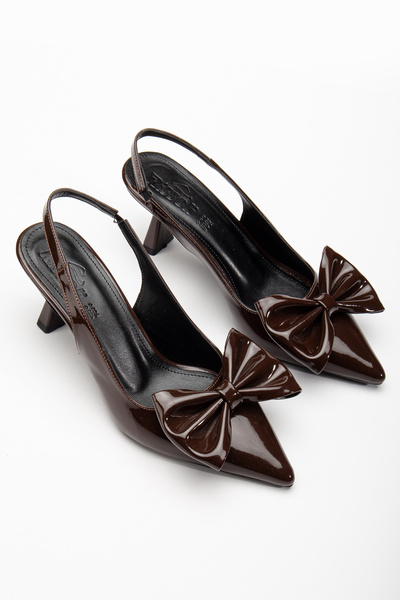 RİSSOLİ Женски черни обувки с каишка от кожа, отворени отзад, удобни за ежедн...