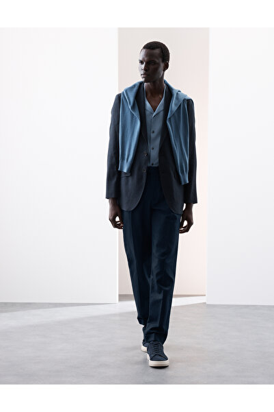 Marks & Spencer Keten Karışımlı Tek Pileli Smart Pantolon