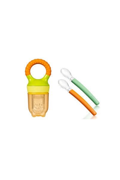 Wee Baby Beslenme Seti(2'li Silikon Kaşık+meyve Süzgeci)