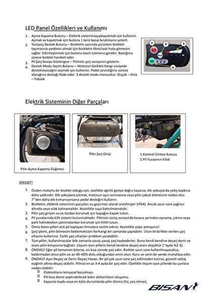 Bisan E - PORTER LİTYUM ELEKTRİKLİ BİSİKLET 44 CM V - ROLLER FREN 3 VİTES 24 JANT BAYRAK KIRMIZISI BEYAZ