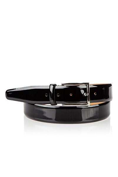 Bosskan Black Patent Leather Genuine Leather Classic Belt Width 3.5 Cm
