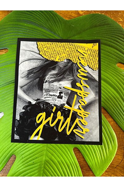 Gönülden Tasarım 23x19 cm Dizajn slike žute devojke Napisano Armadiga odjevni...